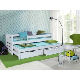 Cot with extra bed and barrier Praktik - White