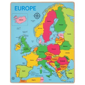 Bigjigs Toys Wooden puzzle map of Europe 25 pieces, Bigjigs Toys