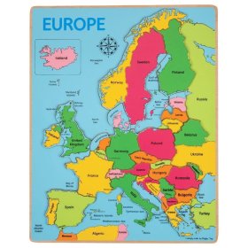 Bigjigs Toys Wooden puzzle map of Europe 25 pieces, Bigjigs Toys