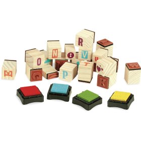 Vilac Wooden stamps Alphabet 76 pcs, Vilac