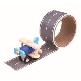 Bigjigs Toys Tape runway with an airplane