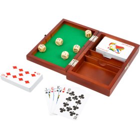 Small Foot Playing dice and cards in a wooden box