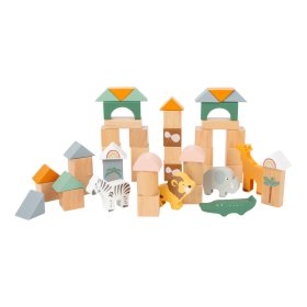 Small Foot Safari wooden building blocks 50 pcs, small foot