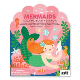 Petit Collage Mermaid sticker coloring book