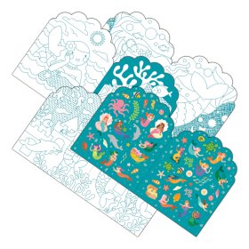Petit Collage Mermaid sticker coloring book, Petit Collage