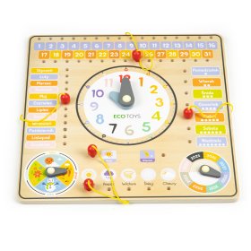 Wooden educational board - calendar, EcoToys
