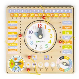 Wooden educational board - calendar, EcoToys