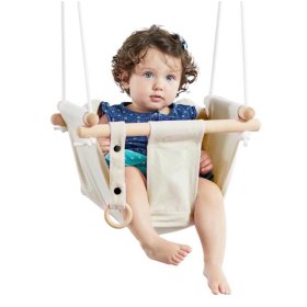 Dvěděti Children's textile swing 100% cotton beige, Dvěděti