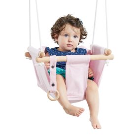 Dveděti Children's textile swing 100% cotton pink, Dvěděti