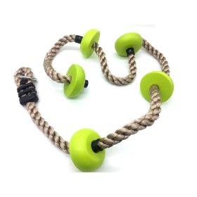 Dveděti Children's climbing rope with discs green, Dvěděti