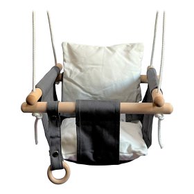 Dveděti Children's textile swing 100% cotton black and white, Dvěděti