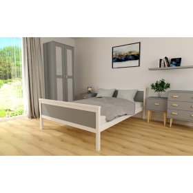 Wooden bed Ikar 200 x 90 cm - grey-white, Ourfamily