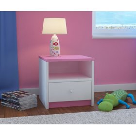 Ourbaby children nightstand - pink and white, Ourbaby