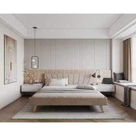 Upholstered bed HEAVEN 140 x 200 cm - Cream, FDM