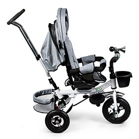 360° Rotating Tricycle Grey Delux with Canopy ECOTOYS, EcoToys