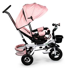 360° Rotating Tricycle Pink Deluxe with Canopy ECOTOYS, EcoToys