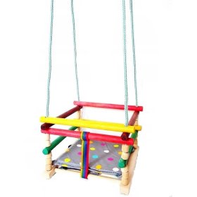 Wooden swing with cushion - colored, Evistol