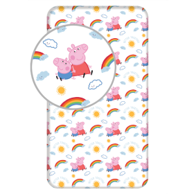 Sheet Peppa Pig 90 x 200 + 25 cm, Sweet Home, Peppa pig