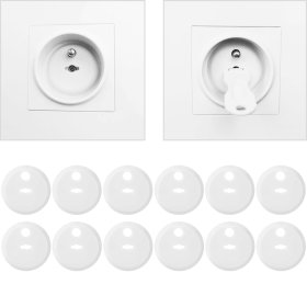 SIPO Protective covers for electric sockets, white - 12 pcs