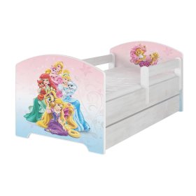 Children's bed with a barrier - Palace pets - Norwegian pine decor, BabyBoo, Animals
