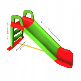 Children's slide Happy 140 cm - green-red