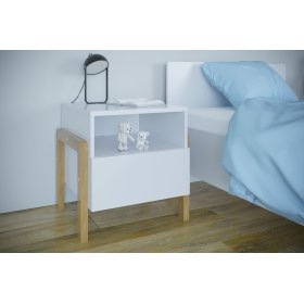 Bedside table Viktor - white, All Meble