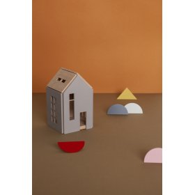 Magnetic Montessori wooden house - grey, OKT