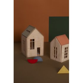 Magnetic Montessori wooden house - khaki, OKT