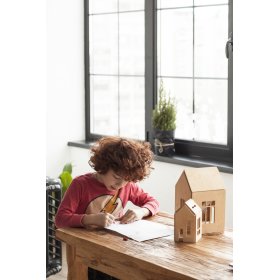 Magnetic Montessori wooden house - natural, OKT