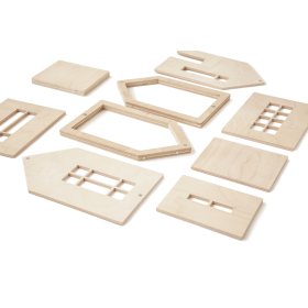 Magnetic Montessori wooden house - natural