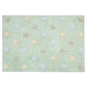 Children's rug with stars Tricolor Stars - Soft Mint
