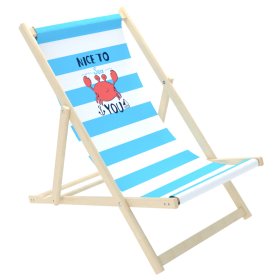 Children's beach chair Krab - blue-white, CHILL