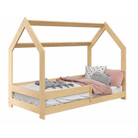 House bed Laura with barrier 160 x 80 cm - natural