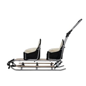 Sled for twins Duo Sport - black seat color, Mikrus