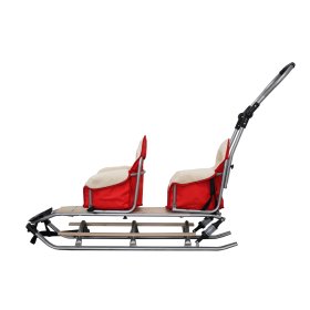 Sled for twins Duo Sport - red seat color, Mikrus