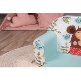 Children's sofa Sleeping bear - turquoise