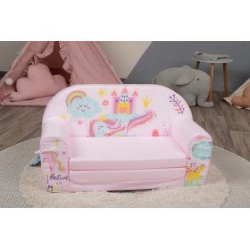 Children's sofa Magic unicorn - pink