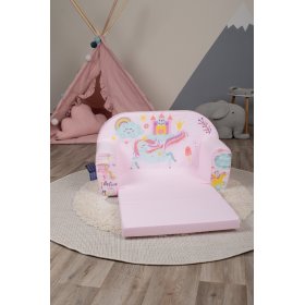 Children's sofa Magic unicorn - pink