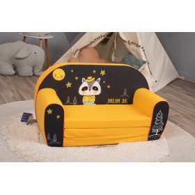 Children's sofa Raccoon - black-yellow, Delta-trade