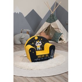Children's chair Mýval - black-yellow