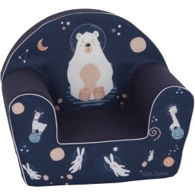 Polar bear children's chair - dark blue