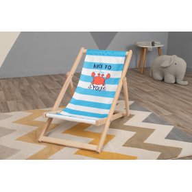 Children's beach chair Krab - blue-white