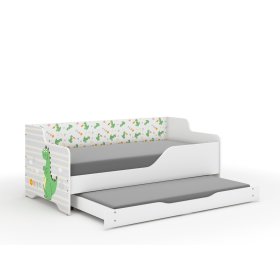 Baby bed with back LILU 160 x 80 cm - Dino, Wooden Toys