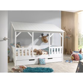 Cot in the shape of a house Charlotte - white, VIPACK FURNITURE