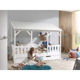 Cot in the shape of a house Charlotte - white, VIPACK FURNITURE