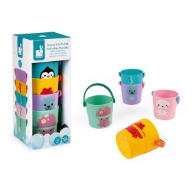 Janod Water toy buckets for pouring water 5 pcs, JANOD