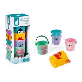 Janod Water toy buckets for pouring water 5 pcs, JANOD