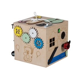 Wooden Montessori cube - natural