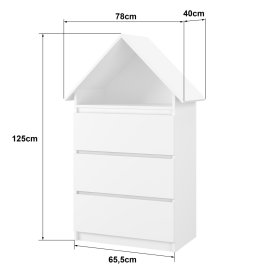 House chest of drawers Sofia - white, BabyBoo