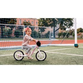 Children push bike LIONELO Aria with hand brake - pink-gray, Lionelo